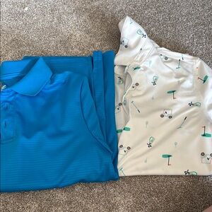 Blue and White Kids Polo Shirt Set